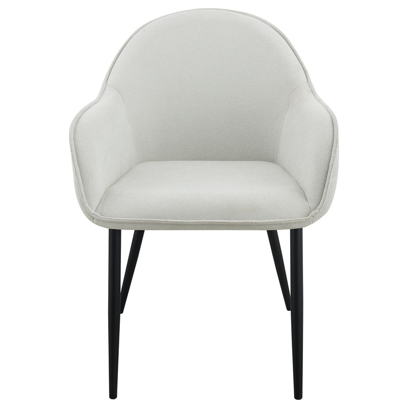 Emma Fabric Upholstered Dining Arm Chair Fog (Set of 2)
