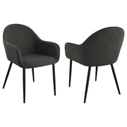 Emma Fabric Upholstered Dining Arm Chair Fog (Set of 2)