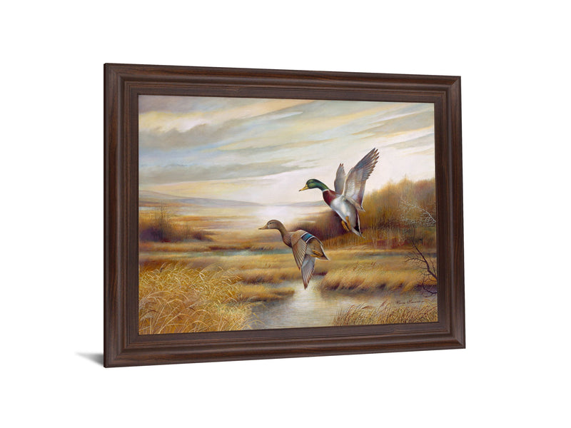 Autumn Marsh Duo - 28" x 34" Framed Wall Art - Light Brown
