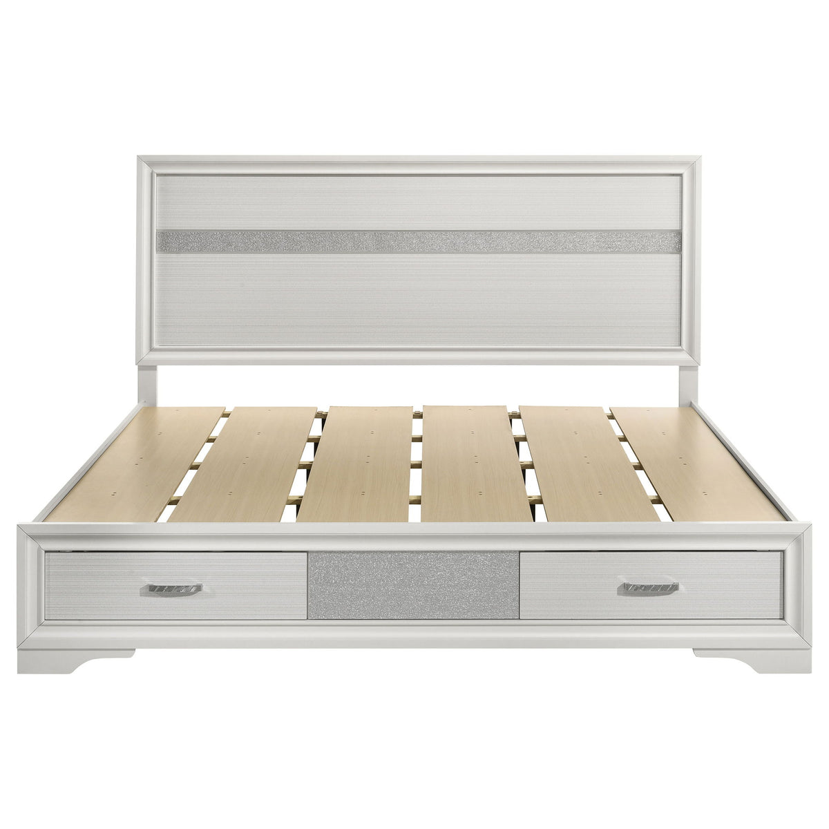 Miranda 51-inch Wood California King Storage Panel Bed White