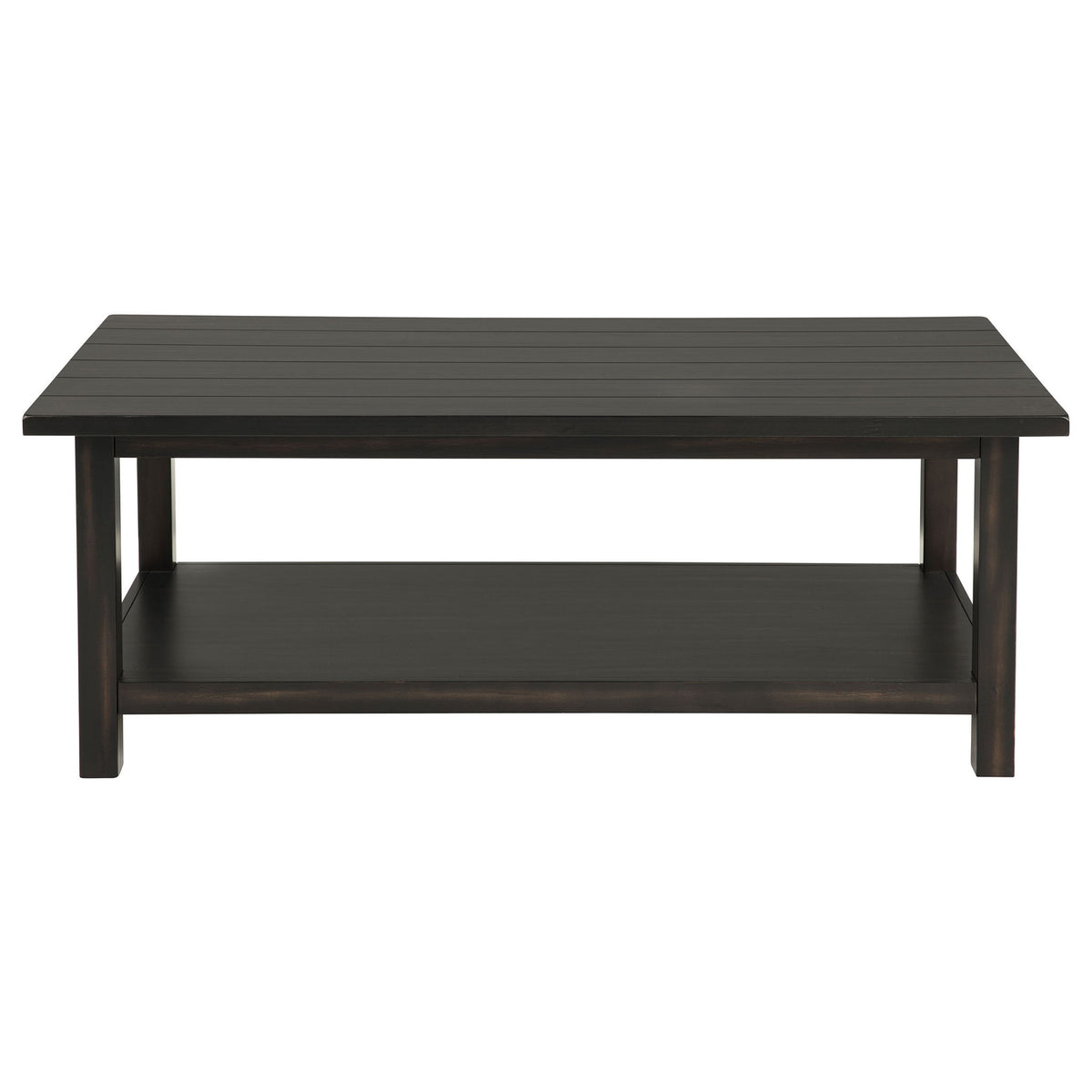 Payne Wood Coffee Table with Shelf Distressed Java