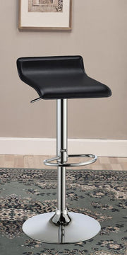 Bidwell Upholstered Adjustable Bar Stool (Set of 2) Black