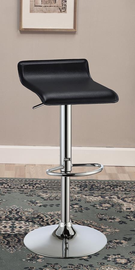 Bidwell Upholstered Adjustable Bar Stool (Set of 2) Black