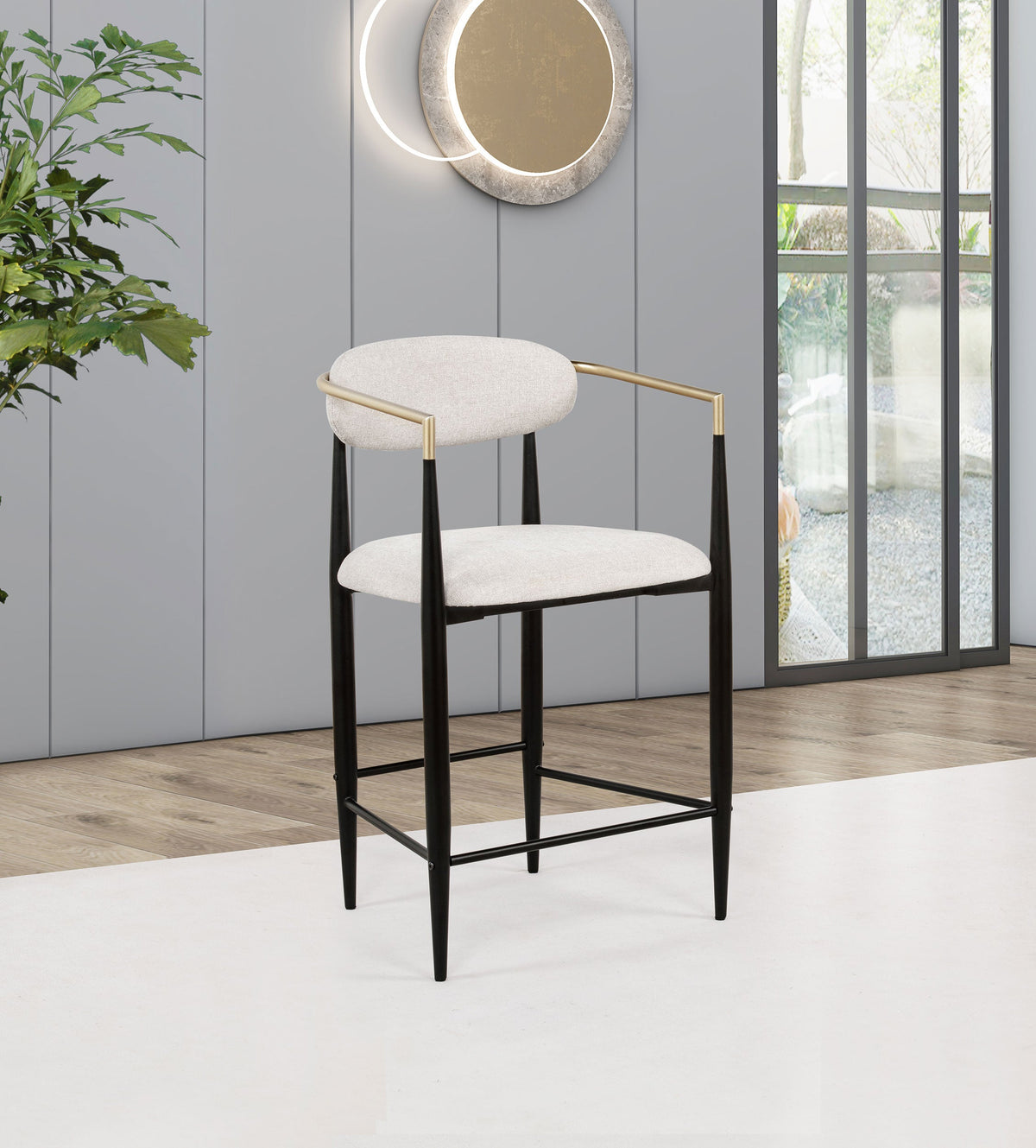 Tina Fabric Upholstered Counter Chair (Set of 2)