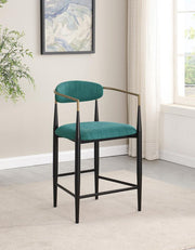 Tina Fabric Upholstered Counter Chair (Set of 2) Green