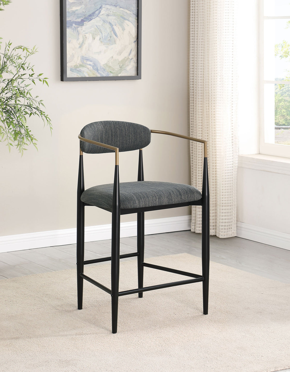 Tina Fabric Upholstered Counter Chair (Set of 2)