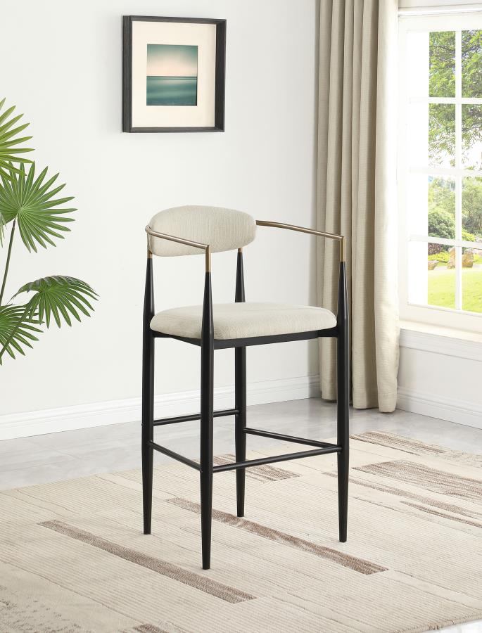 Tina Fabric Upholstered Bar Chair (Set of 2) Beige