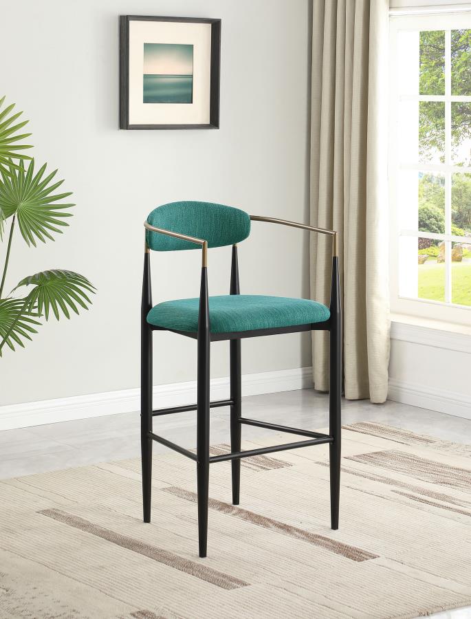 Tina Fabric Upholstered Bar Chair (Set of 2) Green