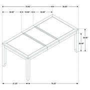 Elodie Rectangular 78-inch Extension Leaf Dining Table Black