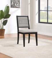 Elodie Wood Dining Side Chair Grey and Black (Set of 2) Default Title