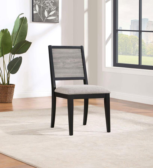 Elodie Wood Dining Side Chair Grey and Black (Set of 2) Default Title