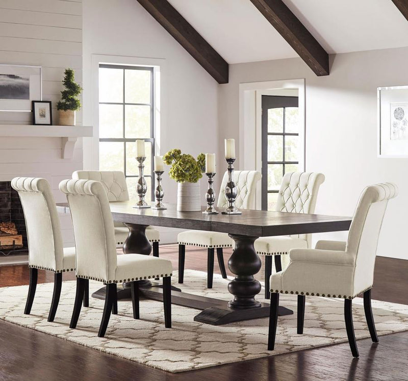 Phelps Rectangular Dining Table Set Distressed Noir 7-piece