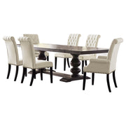 Phelps Rectangular Dining Table Set Distressed Noir