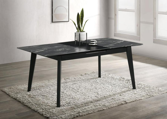 Crestmont 78-inch Extension Dining Table Black Faux Marble Default Title