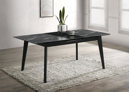 Crestmont 78-inch Extension Dining Table Black Faux Marble Default Title