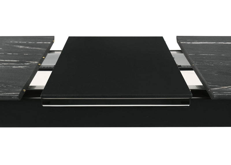 Crestmont 78-inch Extension Dining Table Black Faux Marble