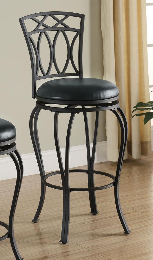 Adamsville Upholstered Swivel Bar Stool Black Default Title