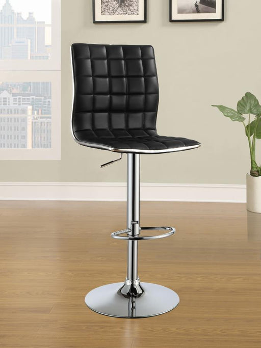 Ashbury Upholstered Adjustable Bar Stool (Set of 2) Black