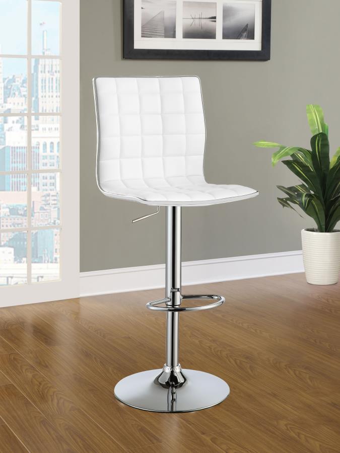 Ashbury Upholstered Adjustable Bar Stool (Set of 2) White