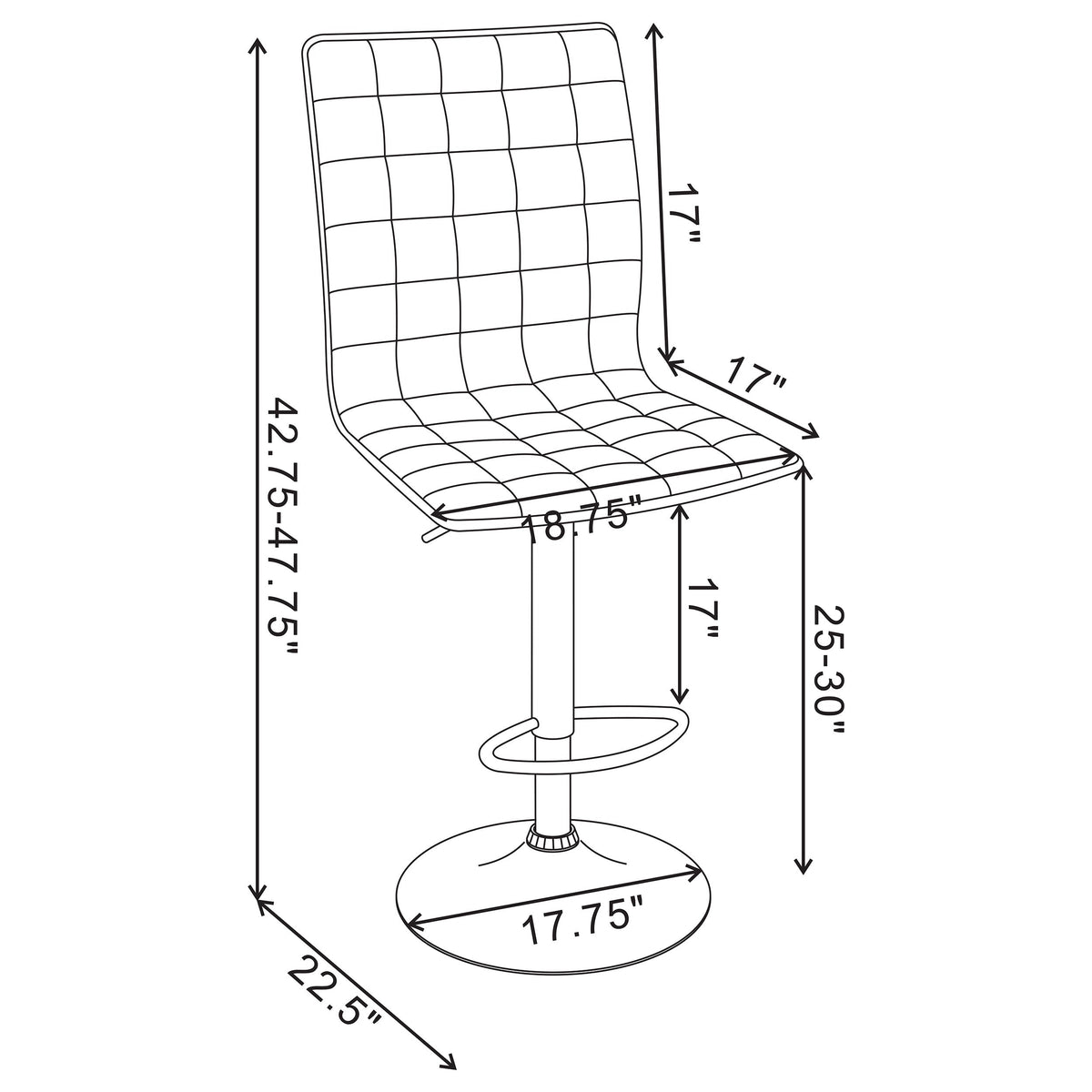 Ashbury Upholstered Adjustable Bar Stool (Set of 2)