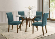 Paxton Round 48-inch Glass Top Wood Dining Table Brown Default Title