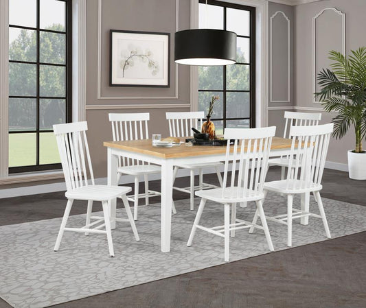 Andrews Rectangular Dining Set Light Ash White