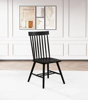 Andrews Windsor Spindle Back Dining Side Chair (Set of 2) Black