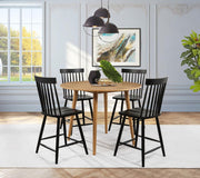 Andrews Round Counter Height Dining Set Light Ash Black