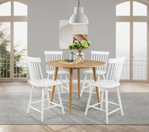 Andrews Round Counter Height Dining Set Light Ash White