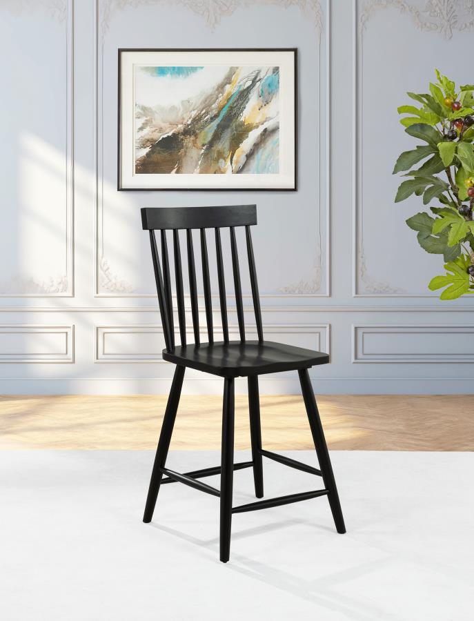 Andrews Windsor Counter Height Dining Side Chair (Set of 2) Black
