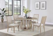 Trofello 5-piece Round Dining Table Set White Washed Default Title