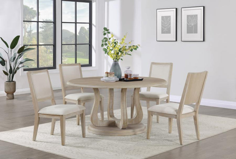 Trofello 5-piece Round Dining Table Set White Washed Default Title