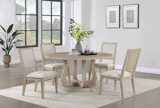 Trofello 5-piece Round Dining Table Set White Washed Default Title