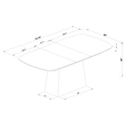 Potero 73-inch Faux Marble Extension Leaf Dining Table Black