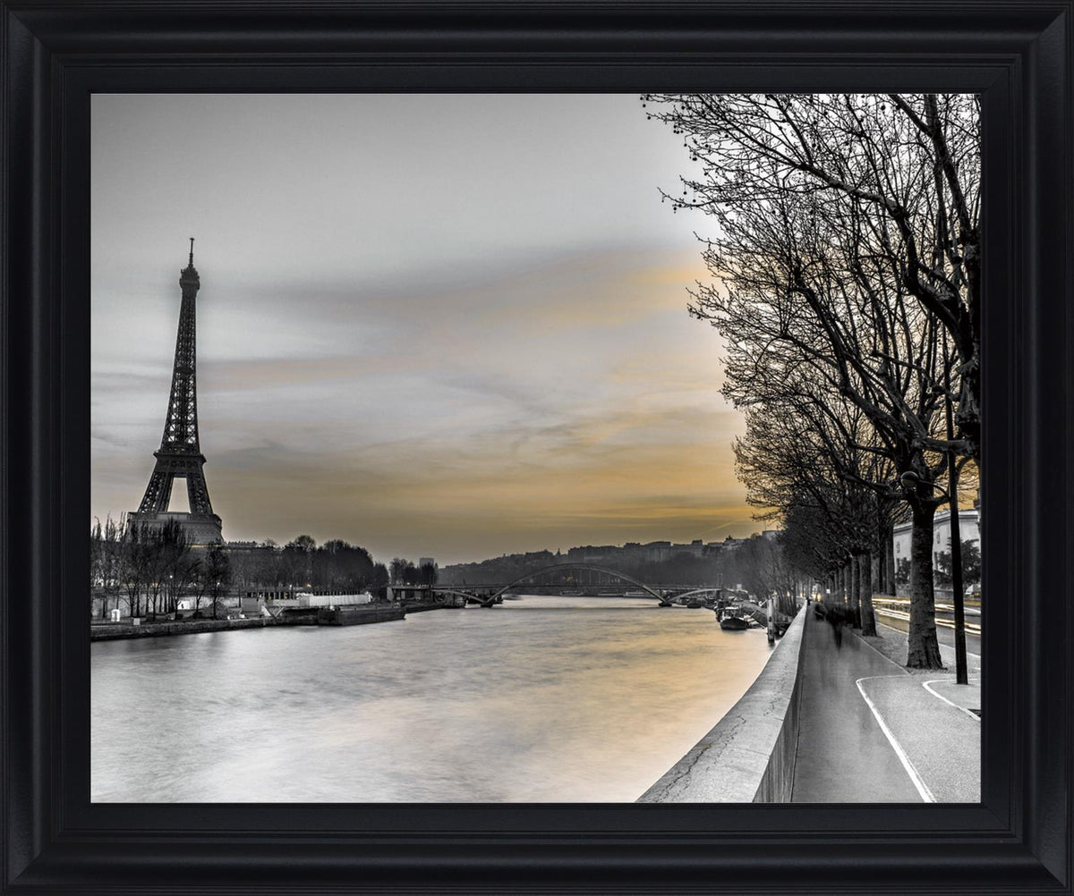 Amber Haze Promenade - 28" x 34" Framed Wall Art - Gray