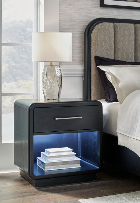 Rowanbeck - Black - One Drawer Night Stand