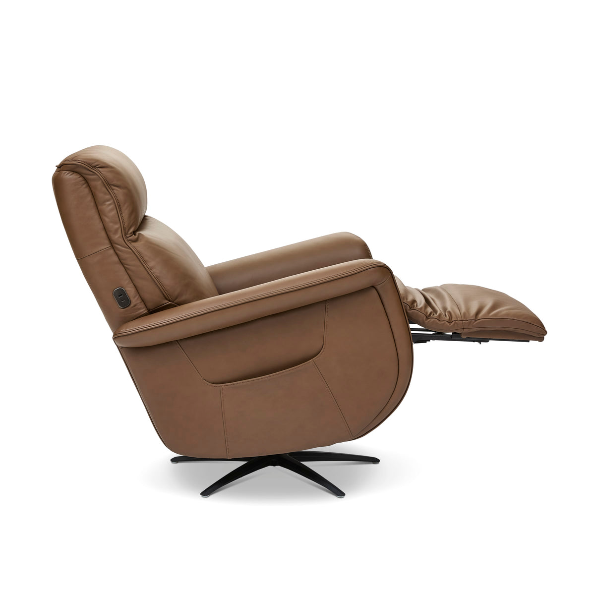 Flexsteel Haven Power Swivel Recliner with Power Headrest, Lumbar, Heat, Massage & Ventilation