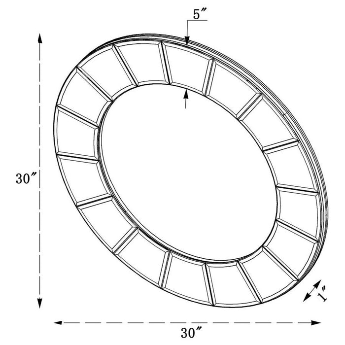 Fez - Round Sun Shaped Wall Mirror - Silver