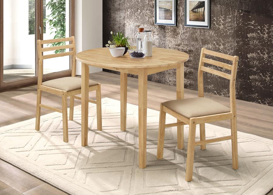 Bucknell Round Drop Leaf Dining Table Set Natural