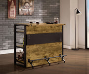 Renaldi 3-shelf Home Bar Wine Cabinet Rustic Nutmeg