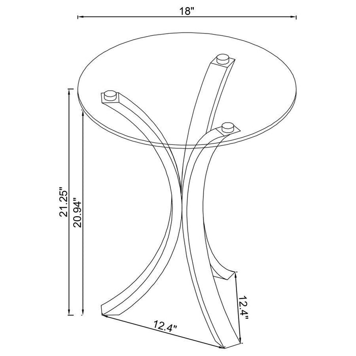 Laning - Round Glass Top Acrylic Side Table - Clear