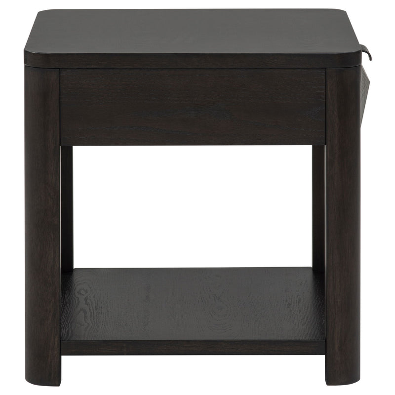 Marcelo Wood End Table with Drawer and Shelf Coffee