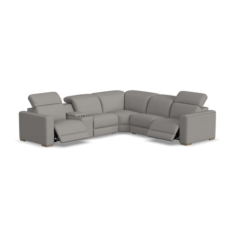 Aurora Power Triple Reclining Sectional with Power Headrests - Grey