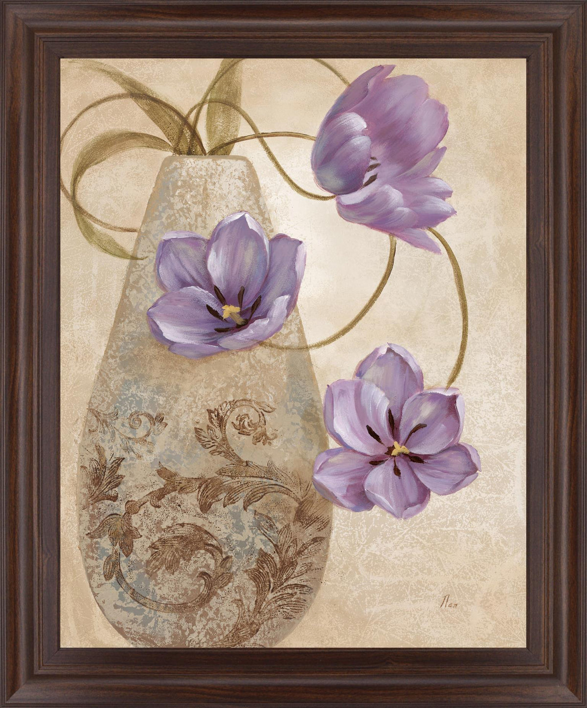 Twilight Petals - 28" x 34" Framed Wall Art - Purple