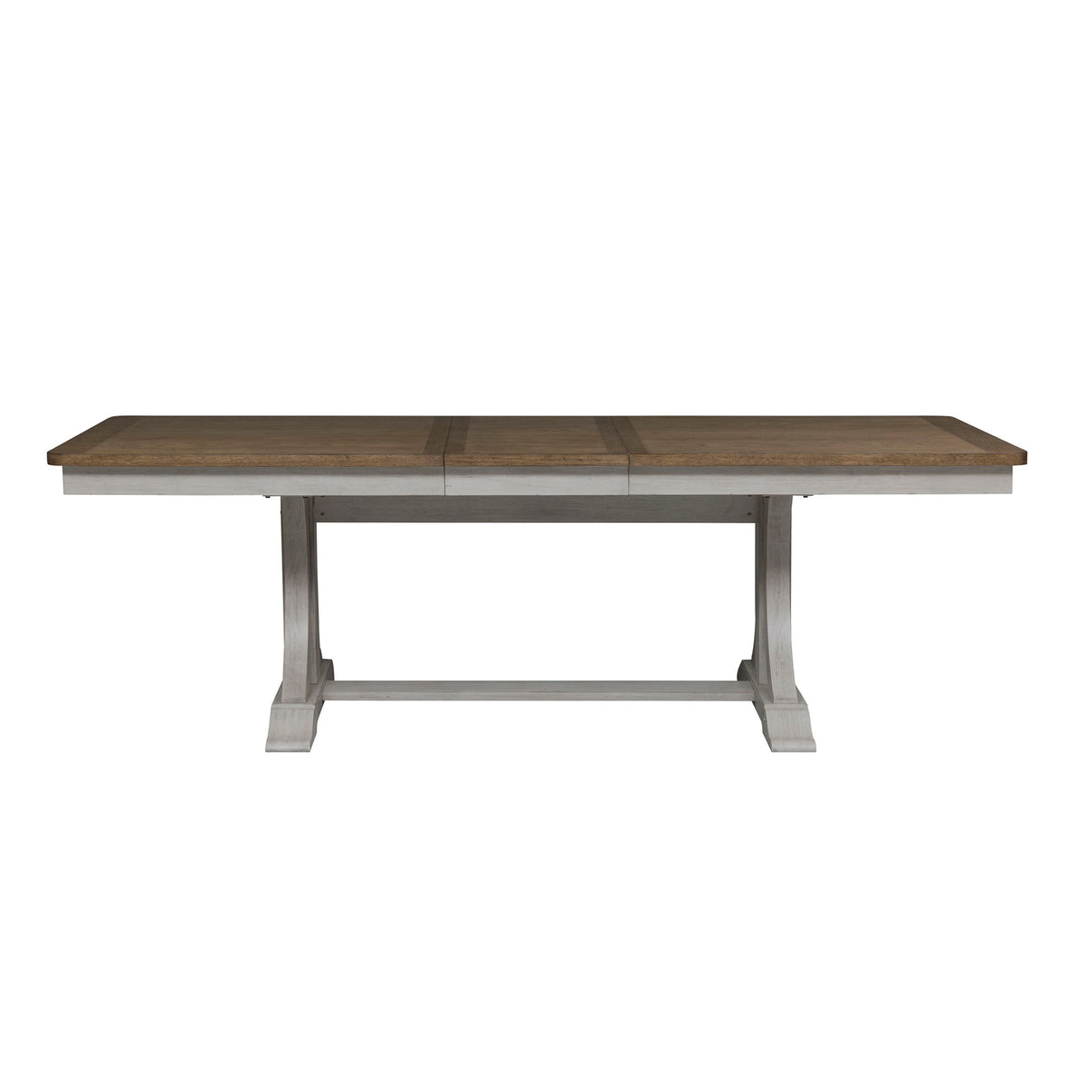 Farmhouse Reimagined - Trestle Table - Antique White / Chestnut Tops