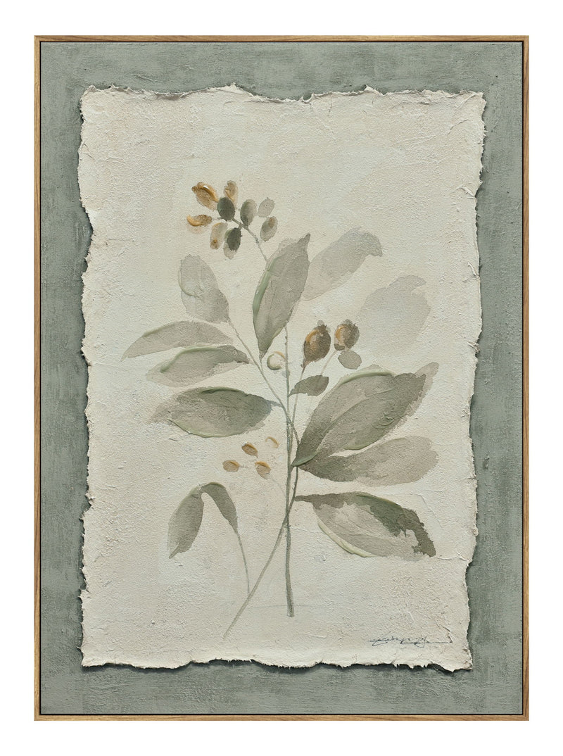 Muted Herb Study - 20" x 28" Framed Wall Art - Green