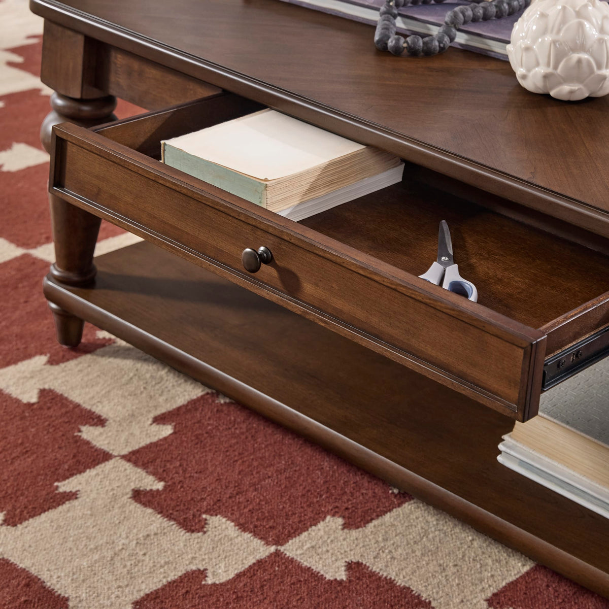 Flexsteel Bellevue Rectangular Coffee Table with Casters