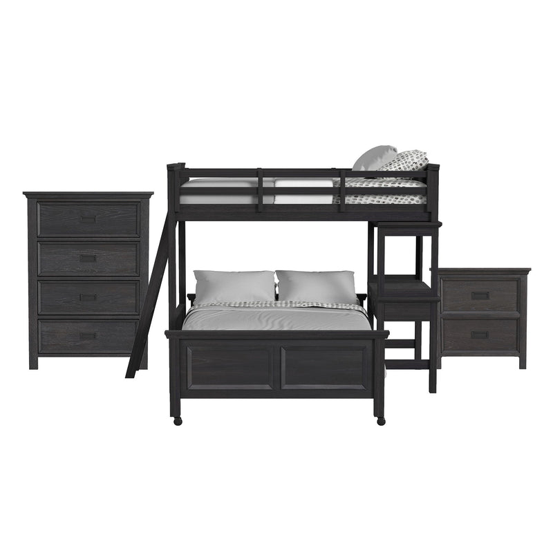 Hampton Kids - Loft With Ladder And Desk With Speaker Bedroom Set