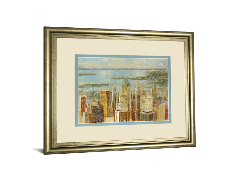 Cityscape By Longo - Framed Print Wall Art - Beige