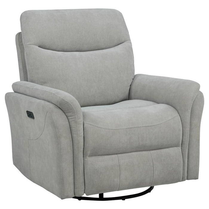 Adler - Upholstered Power Swivel Glider Recliner